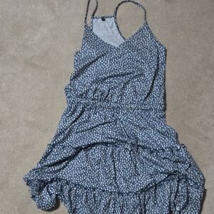 Blue and White Patterned Dress